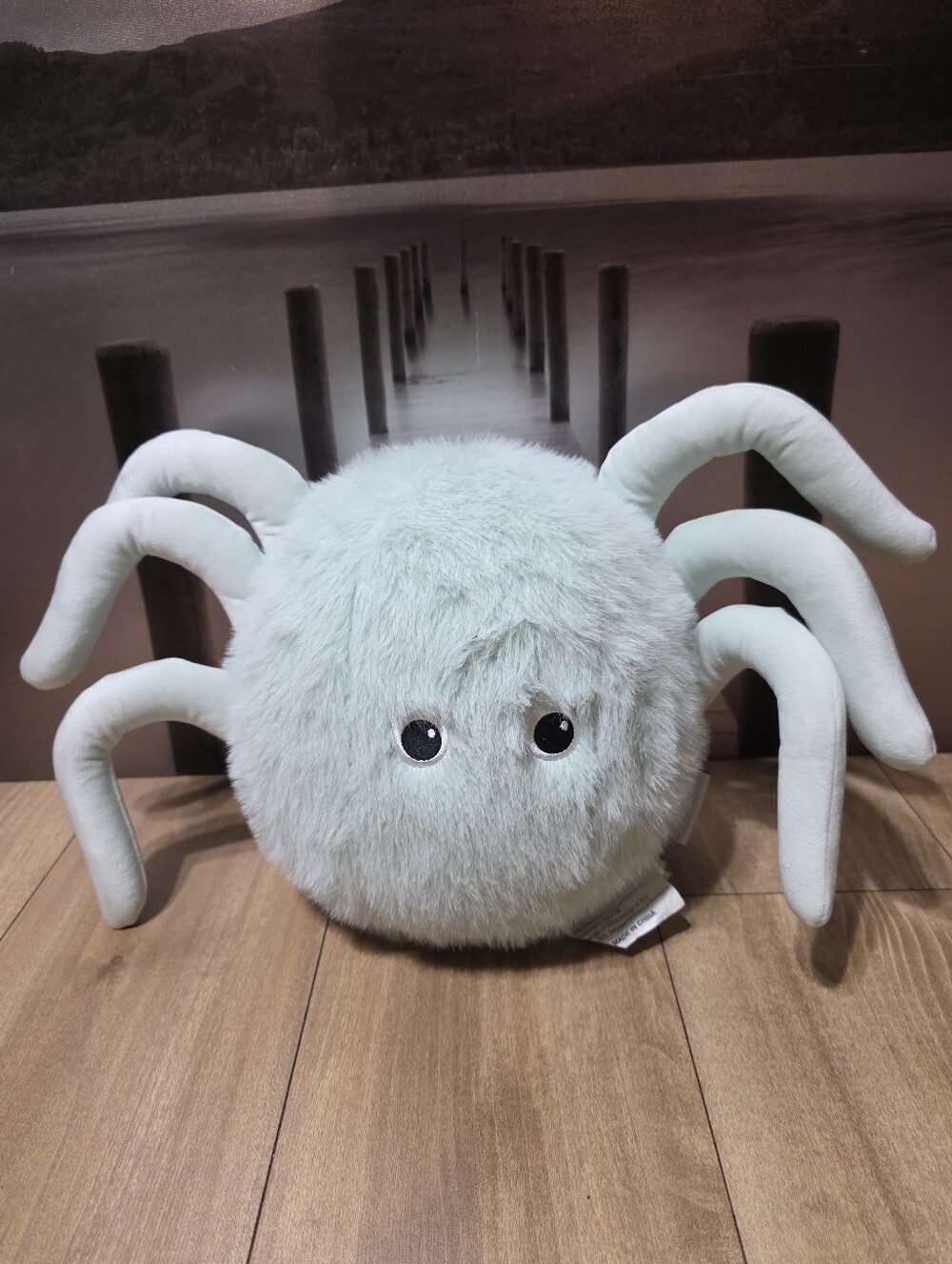 Cupcakes & Cashmere Spider Mint Green Plush Pillow